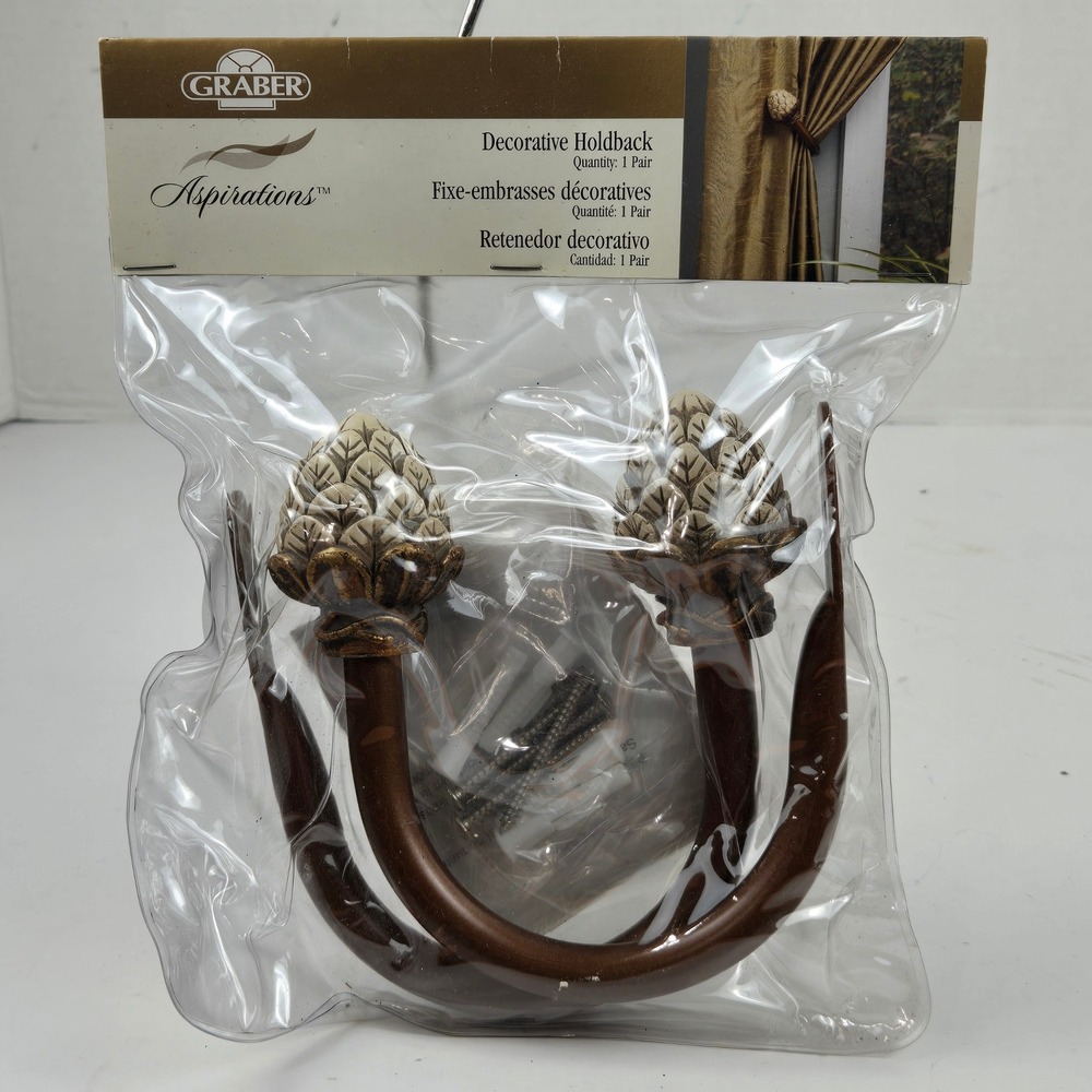 Graber Aspirations Artichoke Decorative Curtain Holdbacks Aged Copper 48-3241-36
